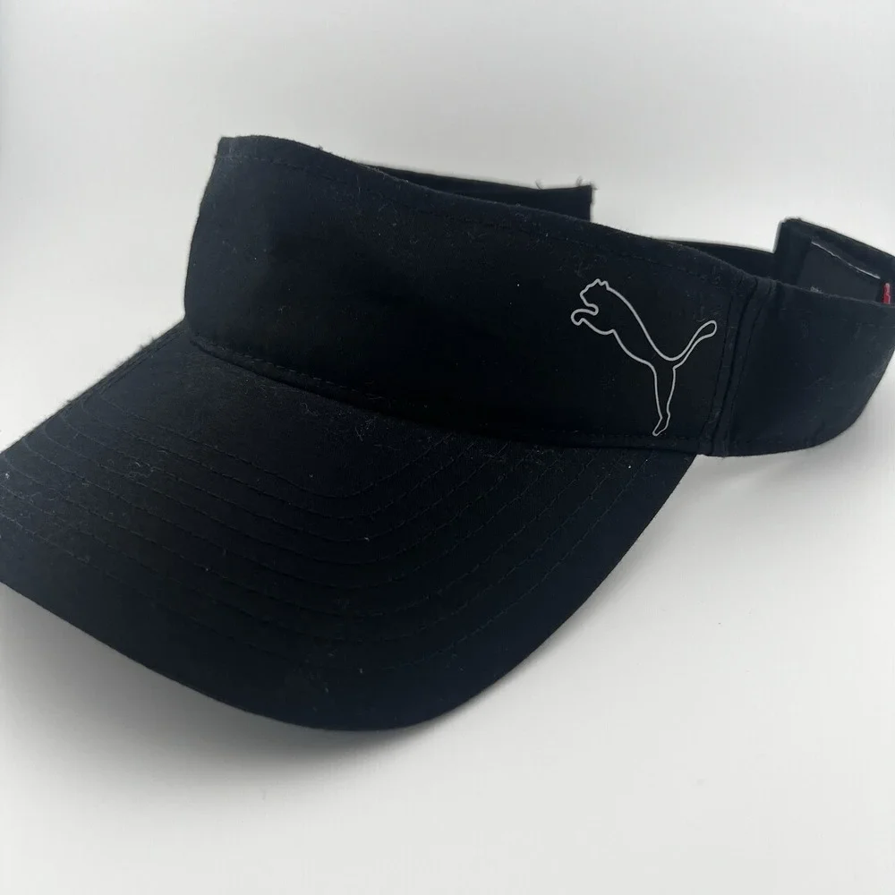 Puma Black Golf Visor Adjustable One Size Athletic Sports Hat